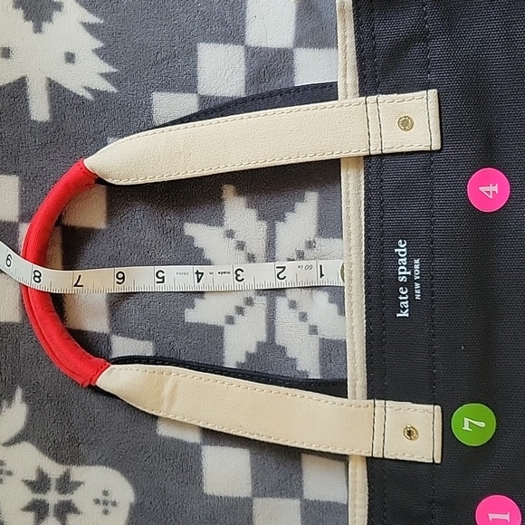 Kate Spade Limited Edition Red Black White Uptown Downtown Tote Bag Canvas - Picture 11 of 16